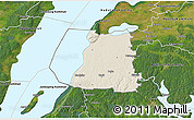 Shaded Relief 3D Map of Ödeshög Kommun, satellite outside