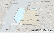 Shaded Relief 3D Map of Ödeshög Kommun, semi-desaturated