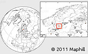Blank Location Map of Ödeshög Kommun, within the entire country
