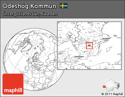 Blank Location Map of Ödeshög Kommun
