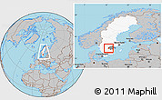 Gray Location Map of Ödeshög Kommun, highlighted country, highlighted parent region, within the entire country