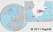 Gray Location Map of Ödeshög Kommun, highlighted country, highlighted parent region