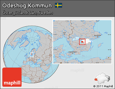 Gray Location Map of Ödeshög Kommun, highlighted parent region