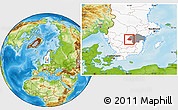 Physical Location Map of Ödeshög Kommun, highlighted country, highlighted parent region