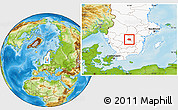 Physical Location Map of Ödeshög Kommun, highlighted country