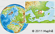 Physical Location Map of Ödeshög Kommun, highlighted parent region