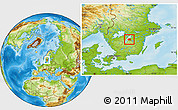 Physical Location Map of Ödeshög Kommun