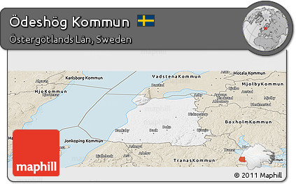 Classic Style Panoramic Map of Ödeshög Kommun