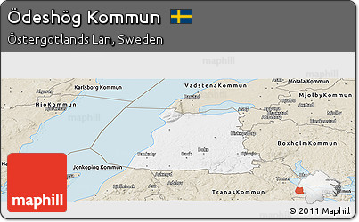 Classic Style Panoramic Map of Ödeshög Kommun