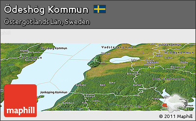Satellite Panoramic Map of Ödeshög Kommun