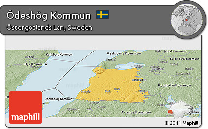 Savanna Style Panoramic Map of Ödeshög Kommun