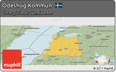 Savanna Style Panoramic Map of Ödeshög Kommun
