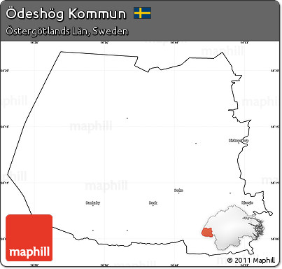 Blank Simple Map of Ödeshög Kommun, cropped outside