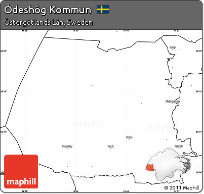 Blank Simple Map of Ödeshög Kommun