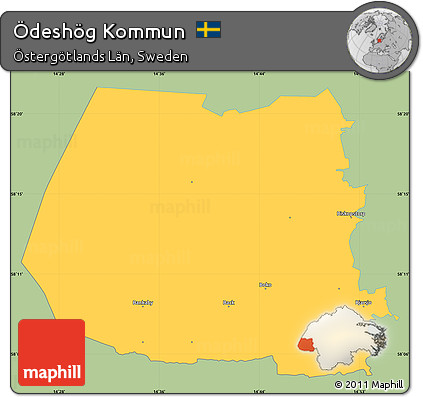 Savanna Style Simple Map of Ödeshög Kommun, single color outside