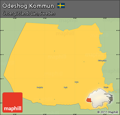 Savanna Style Simple Map of Ödeshög Kommun, single color outside
