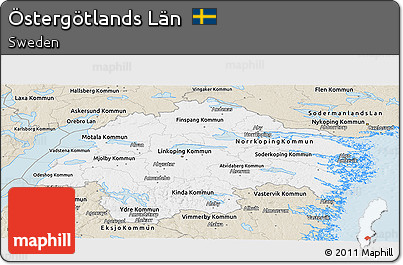 Classic Style Panoramic Map of Östergötlands Län