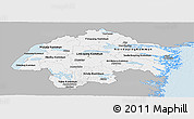 Gray Panoramic Map of Östergötlands Län, single color outside