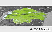 Physical Panoramic Map of Östergötlands Län, darken, desaturated