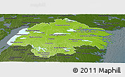 Physical Panoramic Map of Östergötlands Län, darken