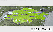 Physical Panoramic Map of Östergötlands Län, darken, semi-desaturated