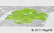Physical Panoramic Map of Östergötlands Län, lighten, desaturated
