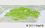 Physical Panoramic Map of Östergötlands Län, lighten, semi-desaturated