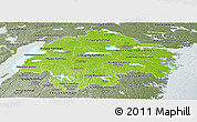 Physical Panoramic Map of Östergötlands Län, semi-desaturated