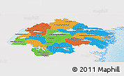 Political Panoramic Map of Östergötlands Län, single color outside