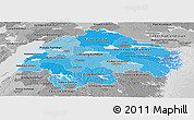 Political Shades Panoramic Map of Östergötlands Län, desaturated