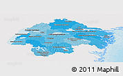 Political Shades Panoramic Map of Östergötlands Län, single color outside