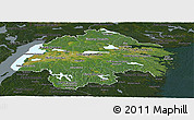 Satellite Panoramic Map of Östergötlands Län, darken