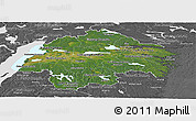 Satellite Panoramic Map of Östergötlands Län, desaturated
