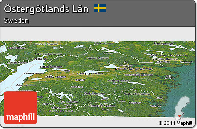 Satellite Panoramic Map of Östergötlands Län