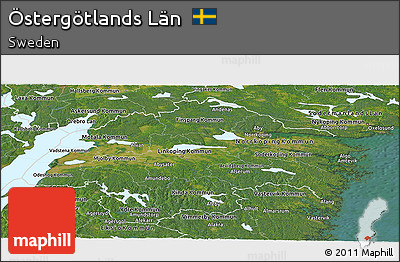 Satellite Panoramic Map of Östergötlands Län