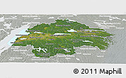 Satellite Panoramic Map of Östergötlands Län, lighten, semi-desaturated