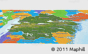 Satellite Panoramic Map of Östergötlands Län, political outside