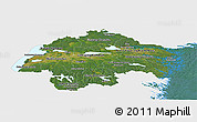Satellite Panoramic Map of Östergötlands Län, single color outside