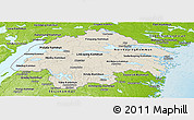 Shaded Relief Panoramic Map of Östergötlands Län, physical outside