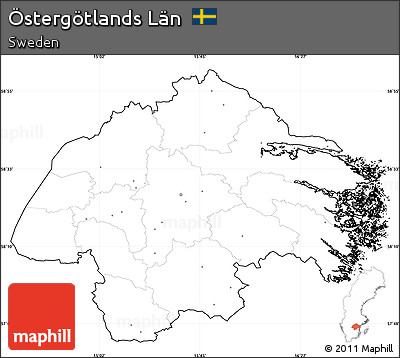 Blank Simple Map of Östergötlands Län, cropped outside, no labels