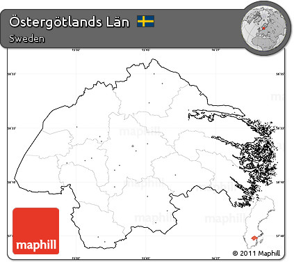 Blank Simple Map of Östergötlands Län, cropped outside, no labels