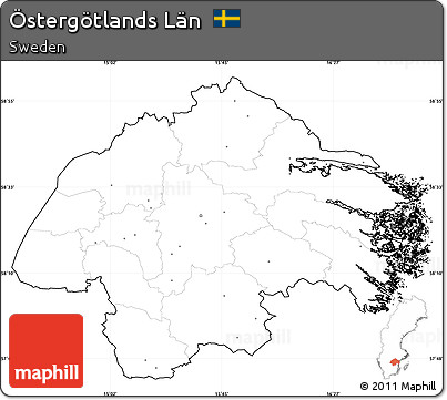 Blank Simple Map of Östergötlands Län, cropped outside, no labels