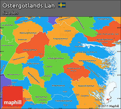 Political Simple Map of Östergötlands Län