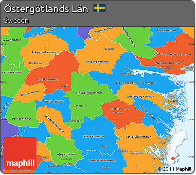 Political Simple Map of Östergötlands Län
