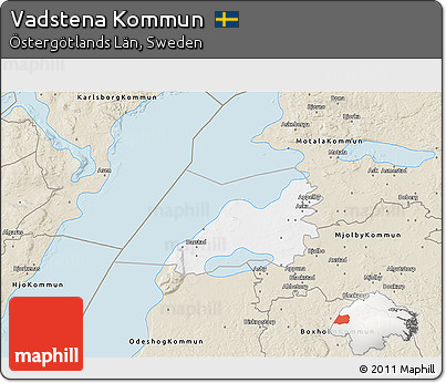 Classic Style 3D Map of Vadstena Kommun