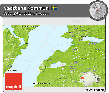 Physical 3D Map of Vadstena Kommun