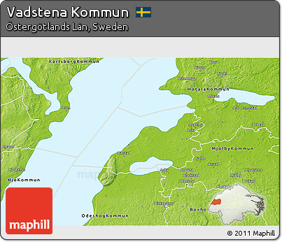 Physical 3D Map of Vadstena Kommun