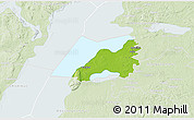 Physical 3D Map of Vadstena Kommun, lighten