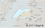 Shaded Relief 3D Map of Vadstena Kommun, semi-desaturated