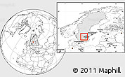 Blank Location Map of Vadstena Kommun, highlighted country, highlighted parent region, within the entire country